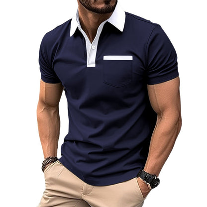 Slim Fit Lapel Pocket Polo Shirt for Men