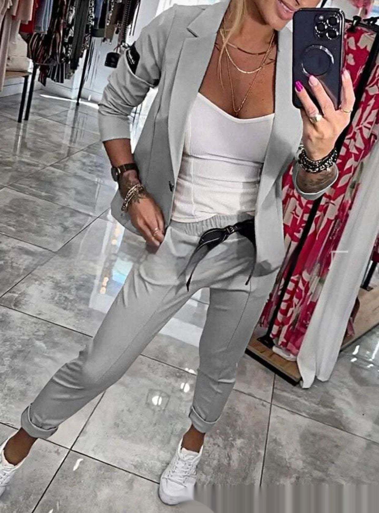 Women's Casual Two-Piece Set - Jacket and Pants