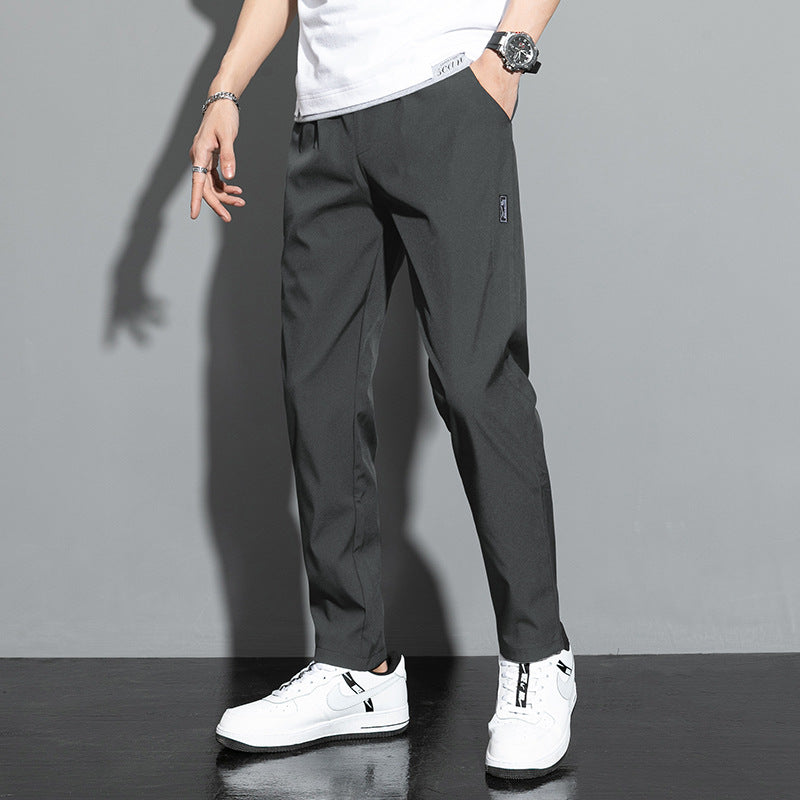 Men's Loose Straight Summer Ice Silk Casual Pants