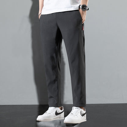 Men's Loose Straight Summer Ice Silk Casual Pants