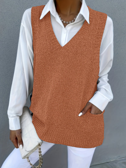 Women's V-neck Sleeveless Knitted Vest